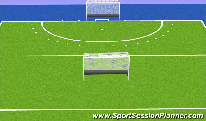 Hockey Session Plan Drill (Colour): Partij met gedraaide doel