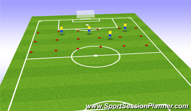 Football/Soccer Session Plan Drill (Colour): Back4 Training