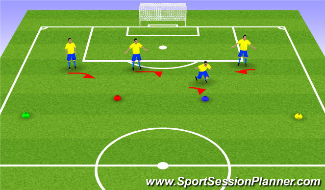 Football/Soccer Session Plan Drill (Colour): Back4 Training