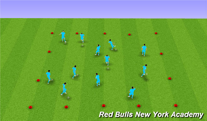Football/Soccer Session Plan Drill (Colour): Warm Up - Changes of Direction