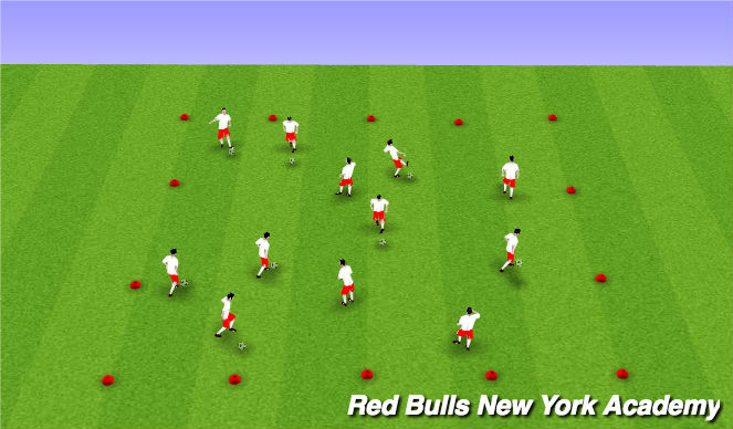 Football/Soccer Session Plan Drill (Colour): Warm Up - Changes of Direction