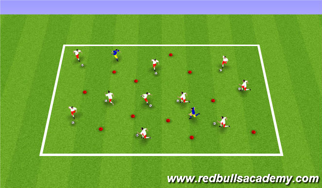 Football/Soccer Session Plan Drill (Colour): 1v1 warm up