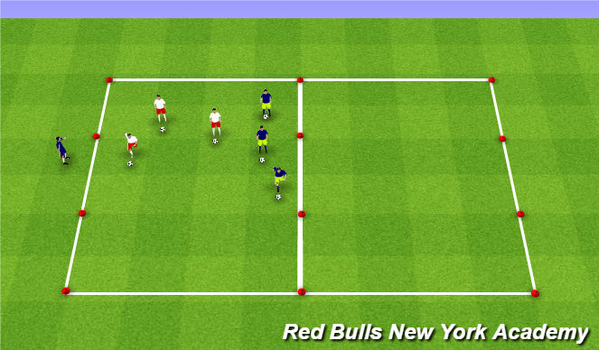 Football/Soccer Session Plan Drill (Colour): WarmUp - Juggling / Dribbling