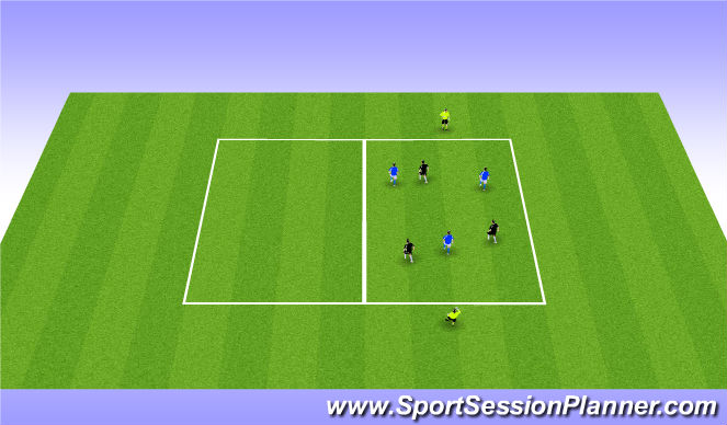 Football/Soccer Session Plan Drill (Colour): 3v3+2N
