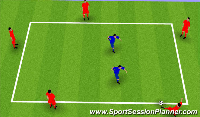 Football/Soccer Session Plan Drill (Colour): Rondo (Warm-up)