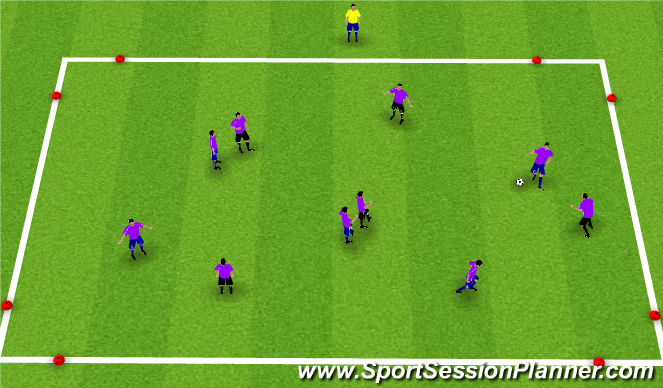 Football/Soccer Session Plan Drill (Colour): SSG to 4 Goals