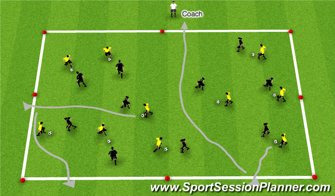 Football/Soccer Session Plan Drill (Colour): Individual Keep away