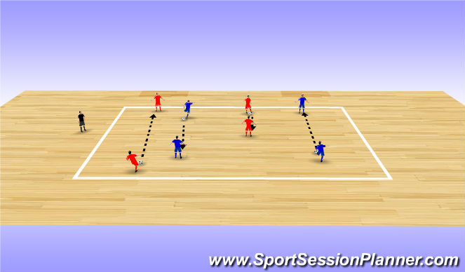 Futsal Session Plan Drill (Colour): Warm up / Technical Receiving and passing