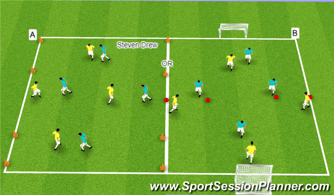 Football/Soccer Session Plan Drill (Colour): Arrival Game: Switching the Point