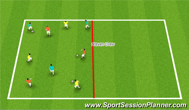 Football/Soccer Session Plan Drill (Colour): Passing and Receiving