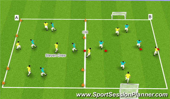 Football/Soccer Session Plan Drill (Colour): Switching the Point Game