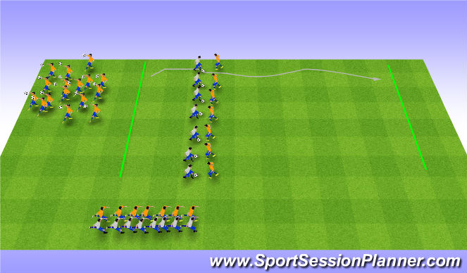 Football/Soccer Session Plan Drill (Colour): Warm Up