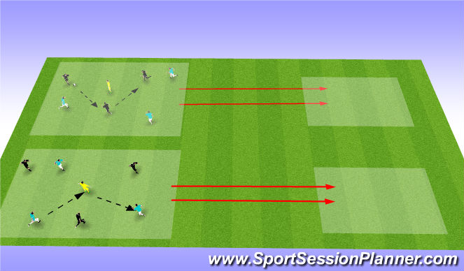 Football/Soccer Session Plan Drill (Colour): Keepaway in 2 grids (fitness)