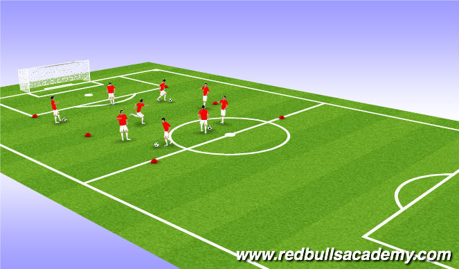 Football/Soccer Session Plan Drill (Colour): Fun passing game.