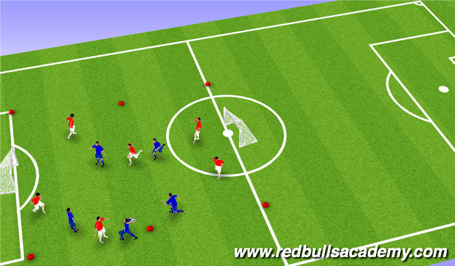Football/Soccer Session Plan Drill (Colour): Fun passing game.