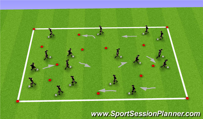 Football/Soccer Session Plan Drill (Colour): Individual ball work