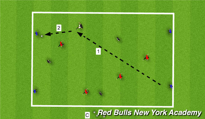 Football/Soccer Session Plan Drill (Colour): 4v4 to Taget Players