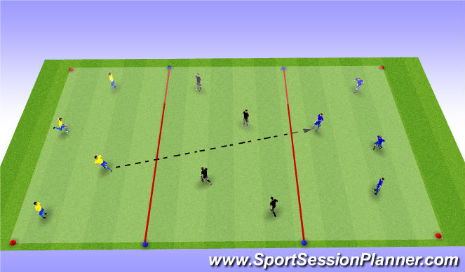 Football/Soccer Session Plan Drill (Colour): Passing 8v4