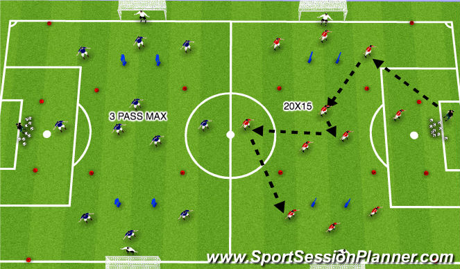Football/Soccer Session Plan Drill (Colour): DRILL