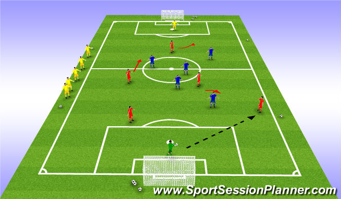 Football/Soccer Session Plan Drill (Colour): King's/Queen's Court