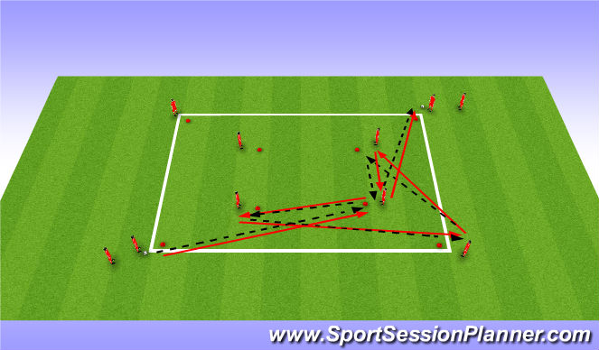 Football/Soccer Session Plan Drill (Colour): Advanced Double Passing Square
