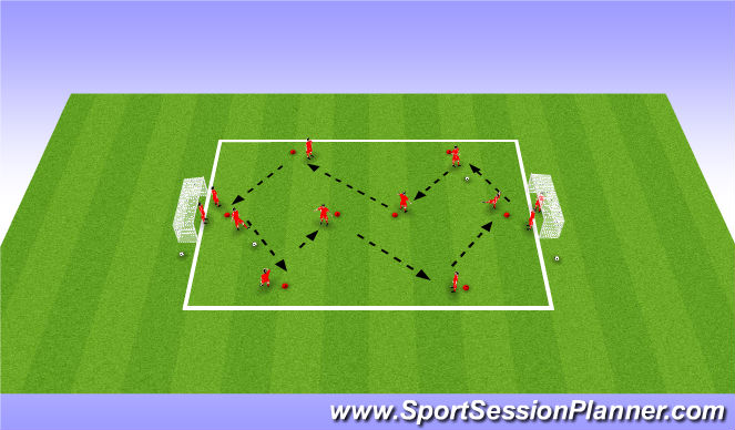 Football/Soccer Session Plan Drill (Colour): 7v7 passing 1