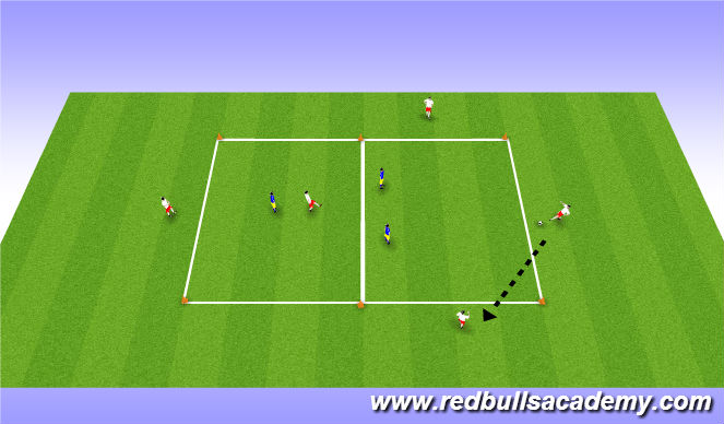 Football/Soccer Session Plan Drill (Colour): Possession game - 5 vs 3