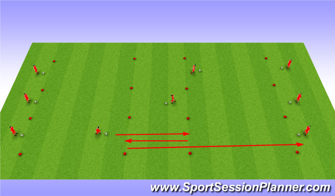Fútbol Ejercicio del Plan de Sesiones (Color): Technical - relays