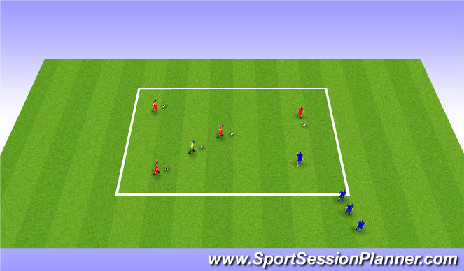 Fútbol Ejercicio del Plan de Sesiones (Color): Skill - 1v1 continuous
