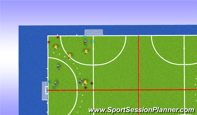 Hockey Session Plan Drill (Colour): Pion bal