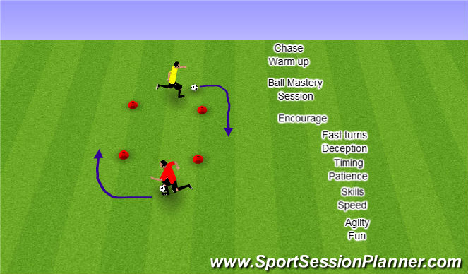 Football/Soccer Session Plan Drill (Colour): CHASE !! (5min)