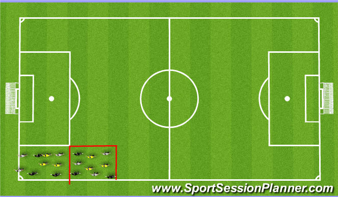 Football/Soccer Session Plan Drill (Colour): 3v3+3 possession