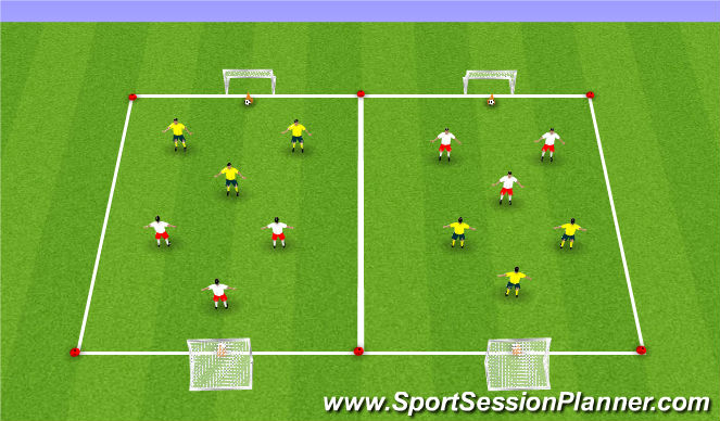 Football/Soccer Session Plan Drill (Colour): Global - SSG 3v3