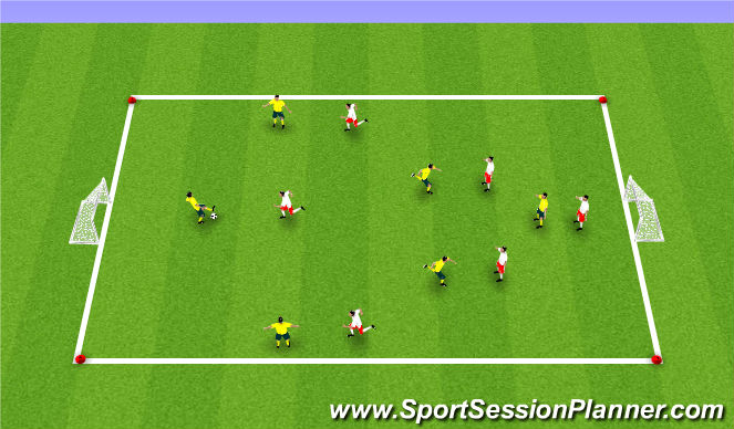 Football/Soccer Session Plan Drill (Colour): Global - SSG Defending
