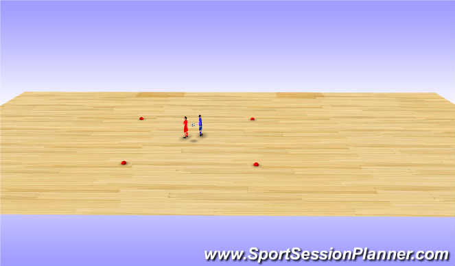 Futsal Session Plan Drill (Colour): 1v1 ball protection
