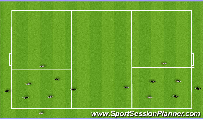 Football/Soccer Session Plan Drill (Colour): warm-up 2v2 + 2 directional possession