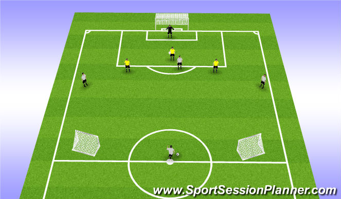 Football/Soccer Session Plan Drill (Colour): We 2-3-4 4 v 4