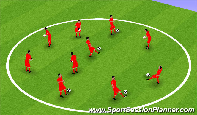 Football/Soccer Session Plan Drill (Colour): Juggling