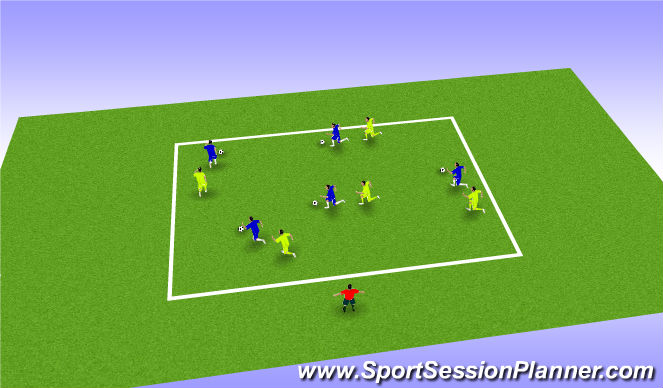 Football/Soccer Session Plan Drill (Colour): Follow My Leader