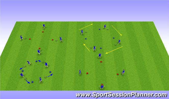 Football/Soccer Session Plan Drill (Colour): Dribble Diamond