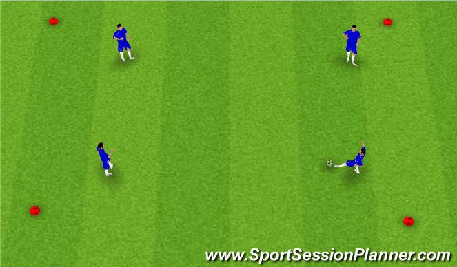 Football/Soccer Session Plan Drill (Colour): Passing in numbers