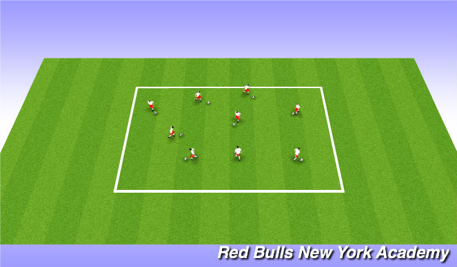 Football/Soccer Session Plan Drill (Colour): Juggle/Dribble Warmup