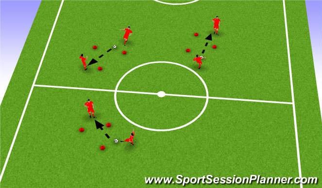 Football/Soccer Session Plan Drill (Colour): Triangle game