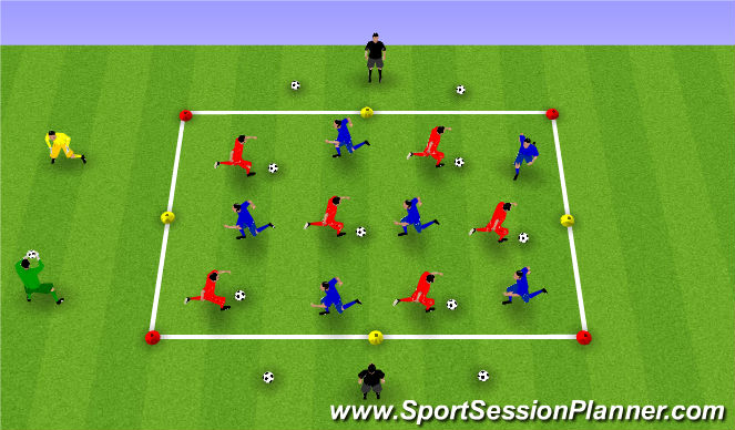 Football/Soccer Session Plan Drill (Colour): Warm-up (10min)