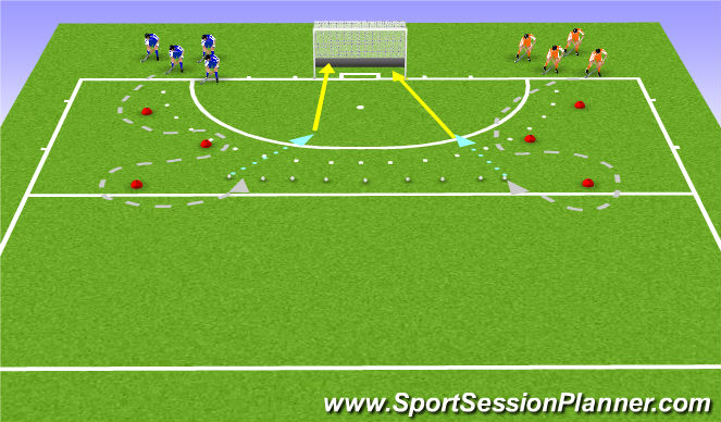 Hockey Session Plan Drill (Colour): Warming up