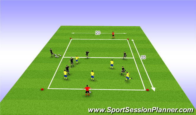 Football/Soccer Session Plan Drill (Colour): Rondo Positional Game Conditioning