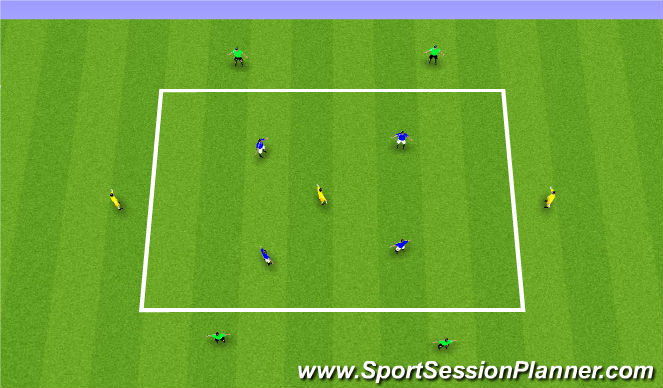 Football/Soccer Session Plan Drill (Colour): 4v4+3