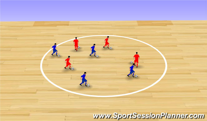 Futsal Session Plan Drill (Colour): Warm up