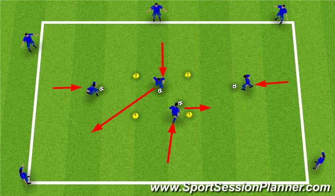 Football/Soccer Session Plan Drill (Colour): Ball Mastery Box