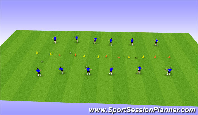 Football/Soccer Session Plan Drill (Colour): Passing Technique